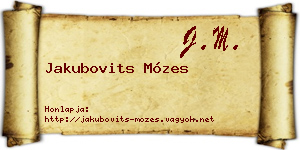 Jakubovits Mózes névjegykártya